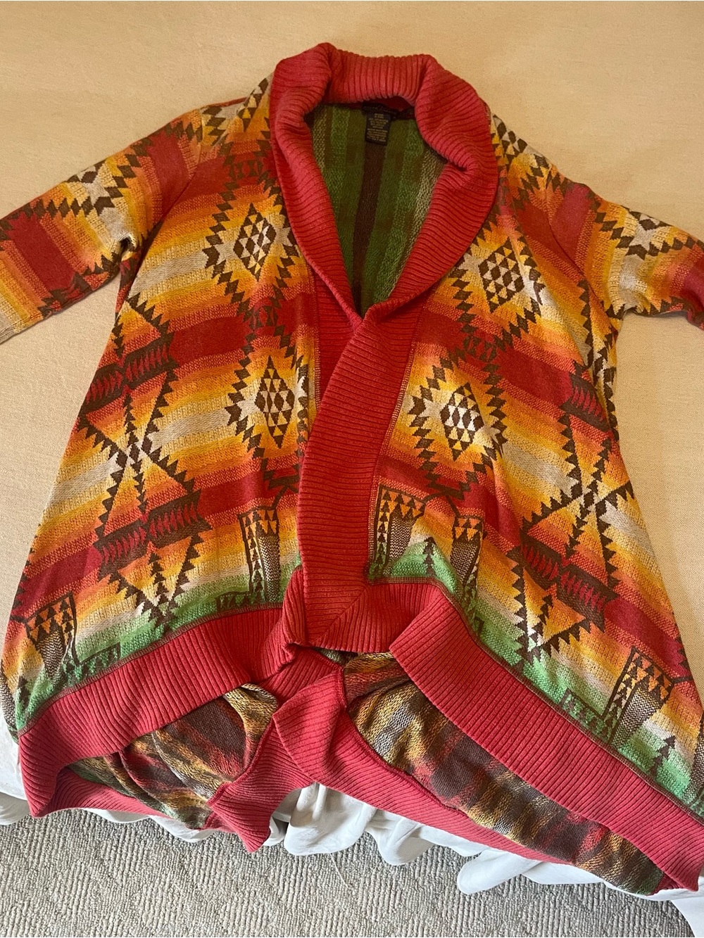 Ralph Lauren Multicolor Southwestern Shawl Collar Cardigan